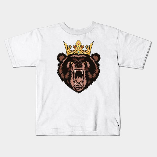 Angry Bear Kids T-Shirt by MaiKStore